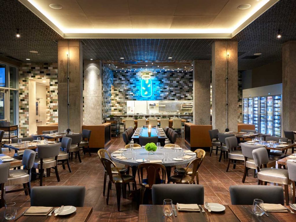 Open seating area.