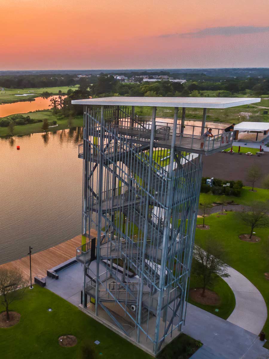 The Lakewalk at sunset.