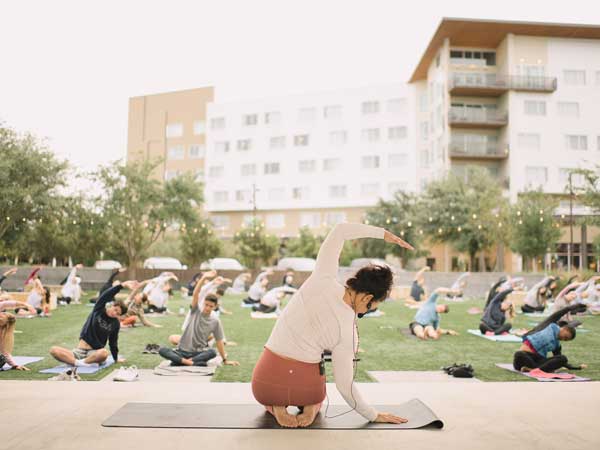 Yoga Class In The Grass.