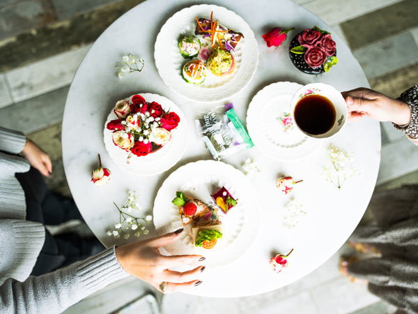 Table With Tea And Pastries.